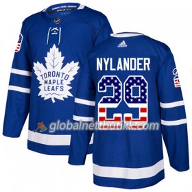 Toronto Maple Leafs Hockeydrakt William Nylander 29 2017-2018 USA Flag Fashion Blå Adidas Authentic - Herre